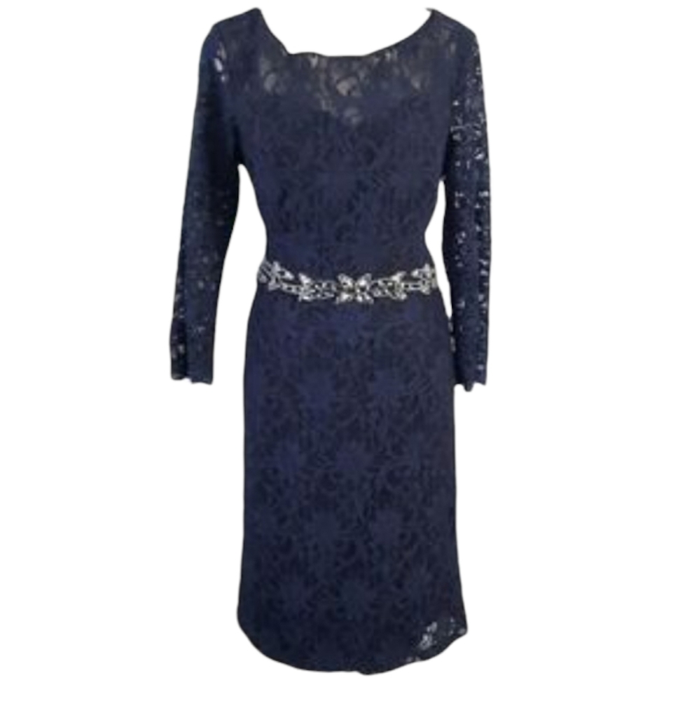 Jackie Jon New York Plus Lace Metallic Sequins Formal Dress New With Tags